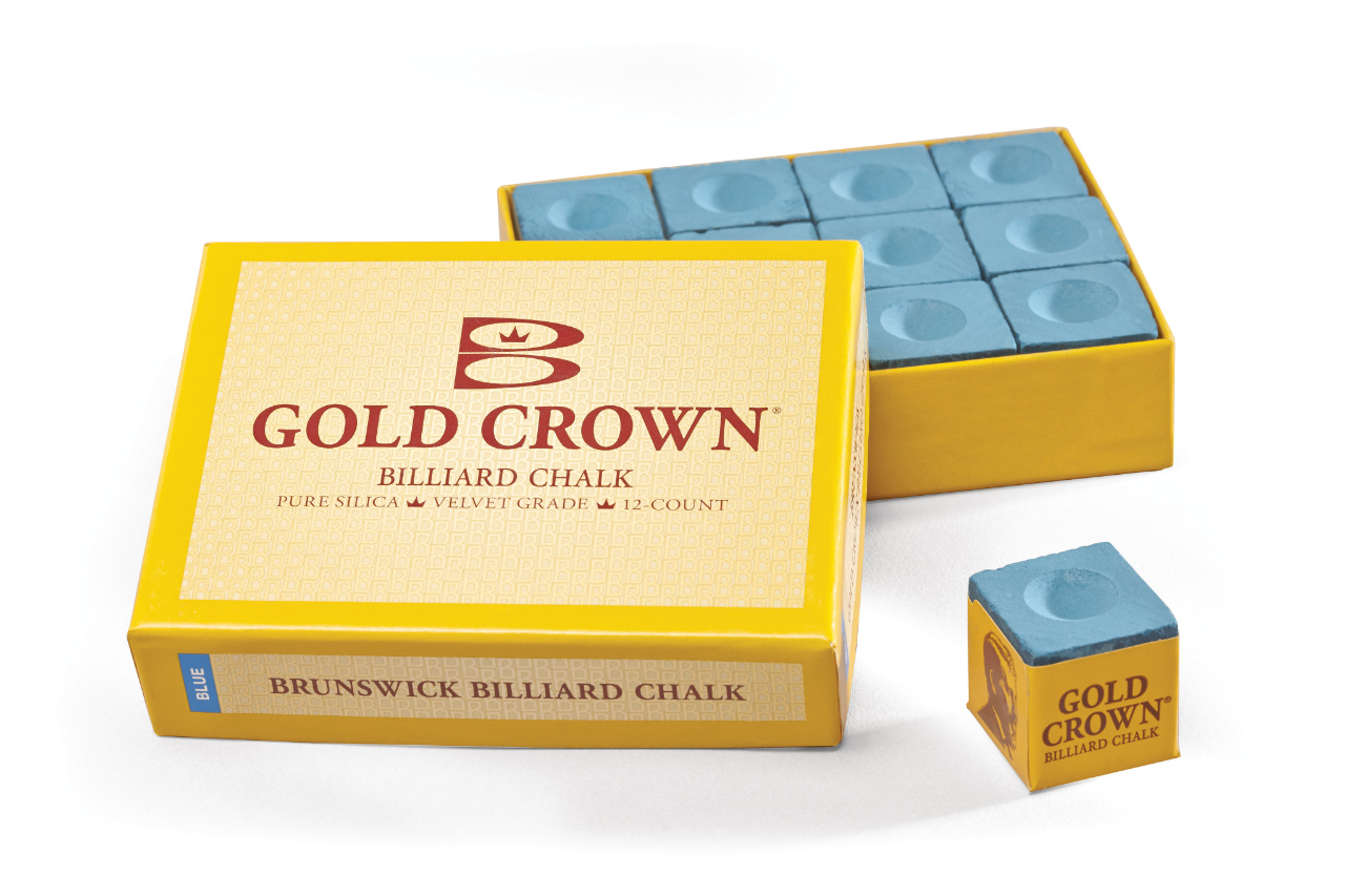 Brunswick Gold Crown Chalk 12 Cube Box - Blue